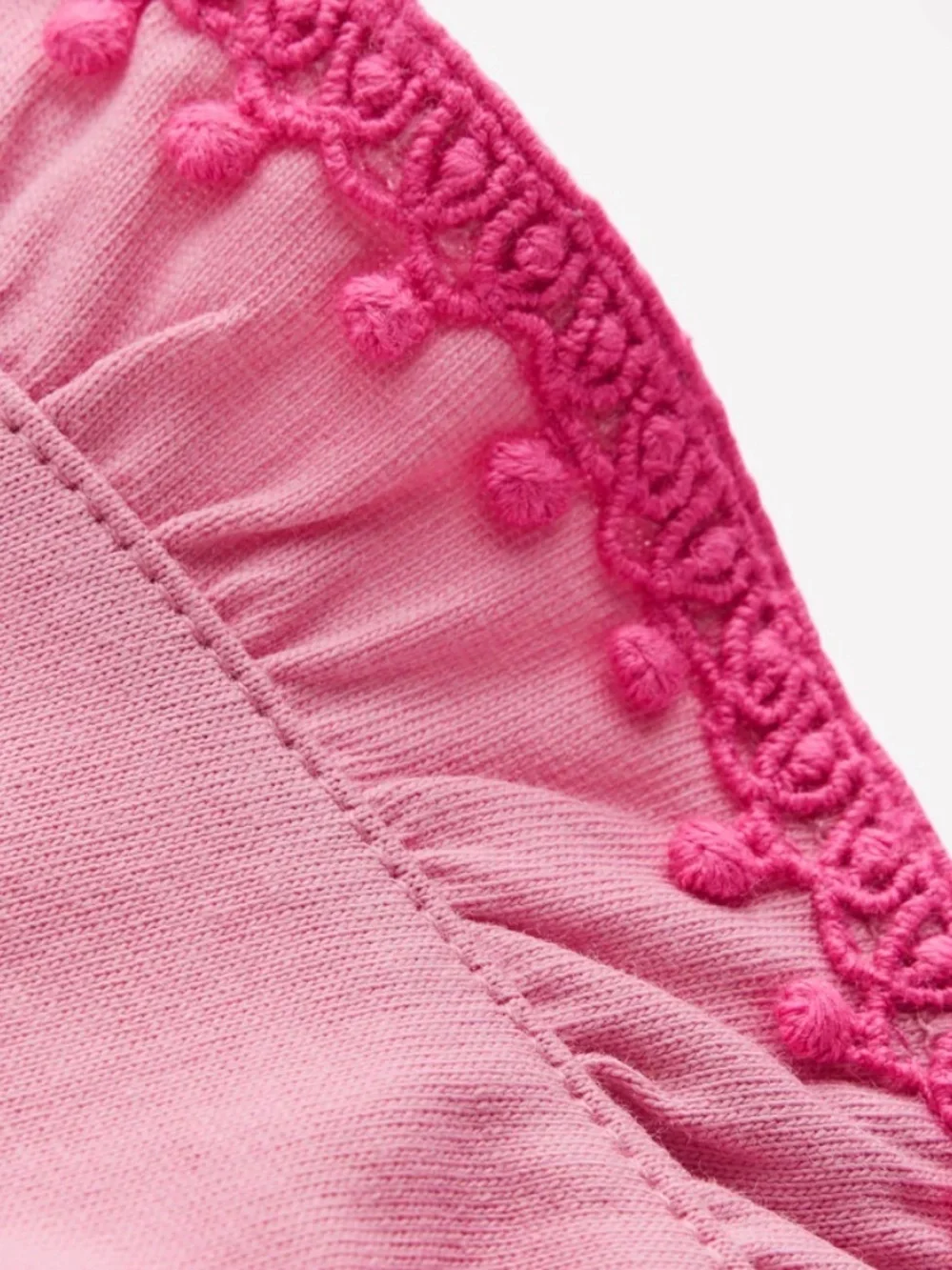 Mini Boden Girls Pink Ruffle Sleeve Tee Short Sleeve Shirt Cute Summer Top 13/14